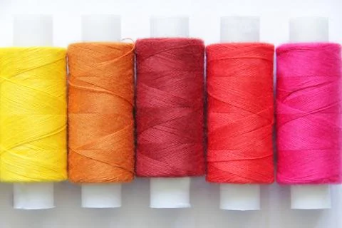 Sewing colored threads Stock Photos