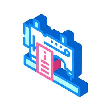 Sewing courses isometric icon vector illustration sign Stockillustratie