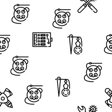 Sewing Craft Studio Vector Seamless Pattern Stockillustratie