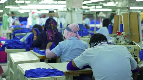 Sewing craftsman in factory Stock Footage 210164882