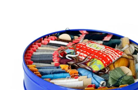 Sewing - darning cottons Stock Photos