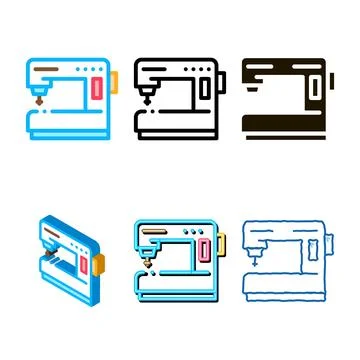 Sewing edition machine icon vector outline Stock Illustration