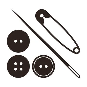 Sewing equipment and needlework set Stock Illustration