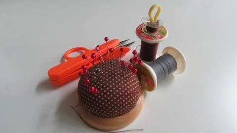 Sewing equipments Stock Photos