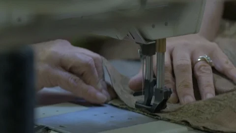 Sewing Fabric Close-up Видео 100852345