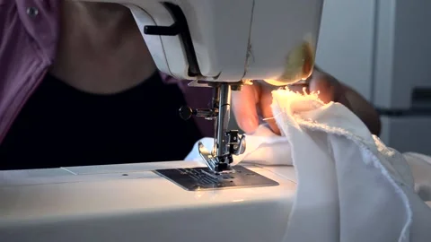 Sewing fabric close-up Stock Footage 165054724