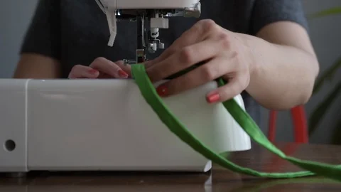 Sewing fabric mask 2 Stock Footage 128011968