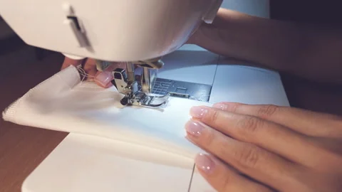 Sewing Fabrics Stock Footage 282596474