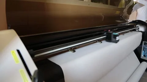 Sewing factory. Plotter. Video stock 48790844