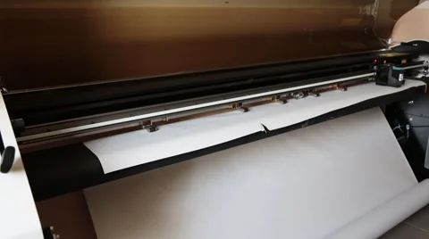 Sewing factory. Plotter. Video stock 48791216