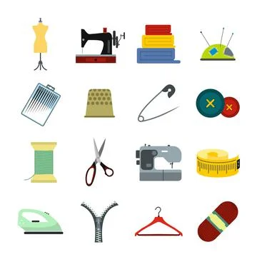 Sewing flat icon Stock Illustration