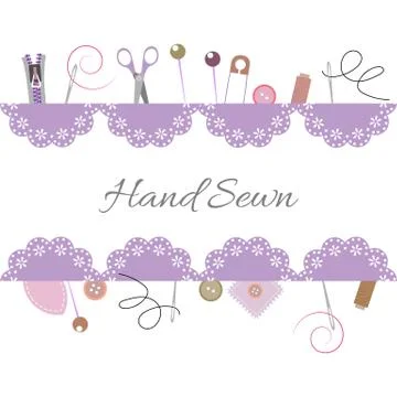 Sewing frame template with blank space for your text. Stock Illustration