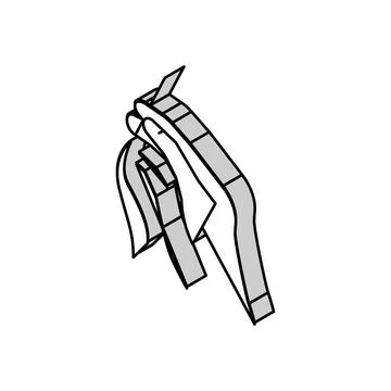 Sewing hand holding needle with thread isometric icon vector illustration イラスト素材