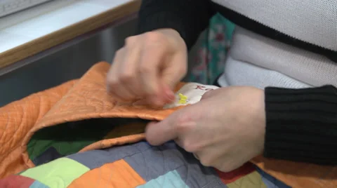 Sewing hands Stock Footage 36741927