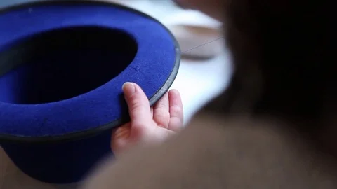 Sewing of hat Stock Footage 81971244