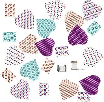 Sewing hobby. Image for websites, presentations, fabrics. Stock Illustration