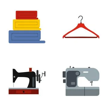 Sewing hobby tools and tailor shop items Stock Illustration