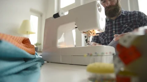 Sewing at home Stock Footage 80833891