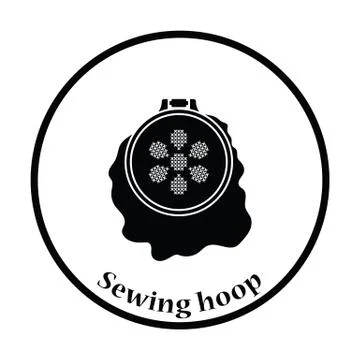 Sewing hoop icon Stock Illustration