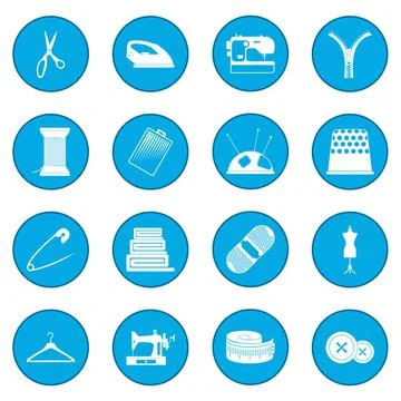 Sewing icon blue Stock Illustration
