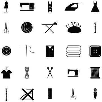 Sewing icon set Stock Illustration
