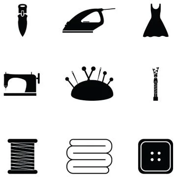 Sewing icon set Stock Illustration