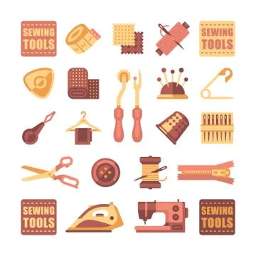 Sewing Icon Set Vector Illustrazione stock