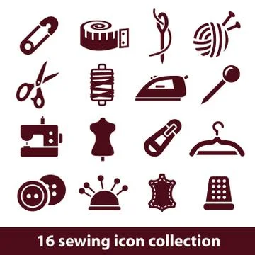 Sewing icons Stock Illustration