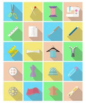 Sewing Icons Stock Illustration