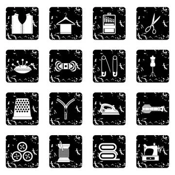 Sewing icons set 库存插图