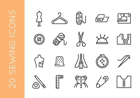 Sewing Icons Set Stock Illustration