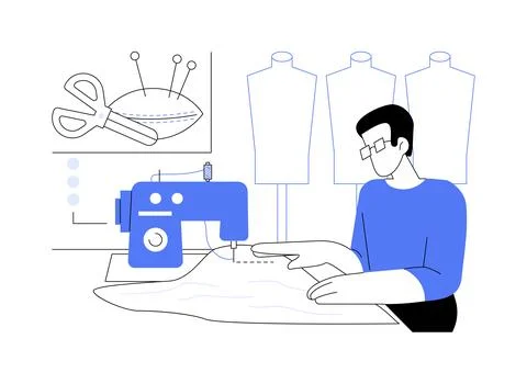 Sewing isolated cartoon vector illustrations. Ilustración de archivo
