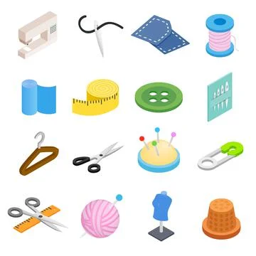 Sewing isometric 3d icon Stock Illustration