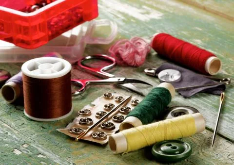 Sewing Items Concept Stock Photos