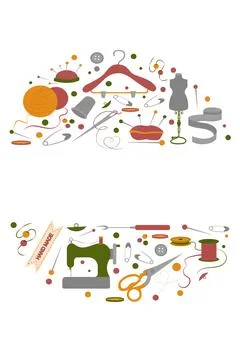 Sewing items Stock Illustration