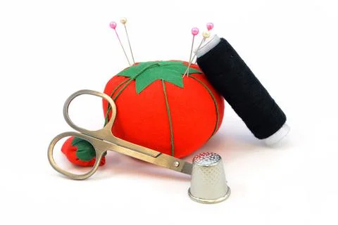 Sewing Items Isolated Stock Photos