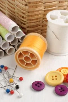 Sewing items Stock Photos