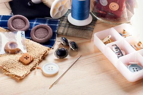 Sewing items Stock Photos