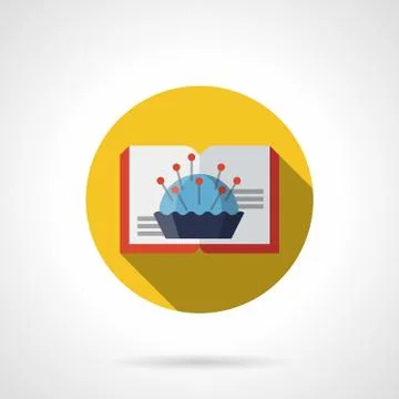 Sewing items round color vector icon Stock Illustration