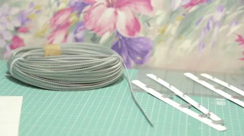 Sewing items on the table 1 Stock Footage 37607544
