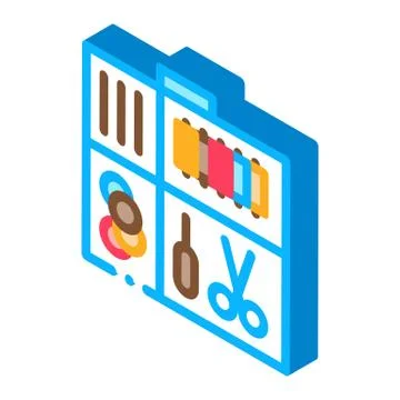 Sewing Kit Case isometric icon vector illustration Illustrazione stock