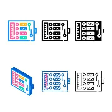 Sewing kit color icon vector flat mix Stock Illustration