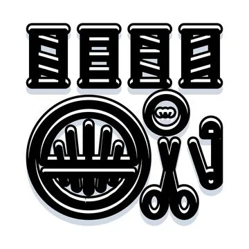 Sewing kit elements for craft and tailoring needs 스톡 일러스트