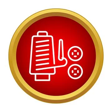 Sewing kit icon with thread spool and buttons Stock Illustration