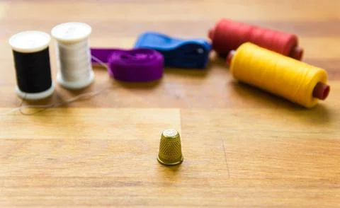 Sewing kit multicolor Stock Photos