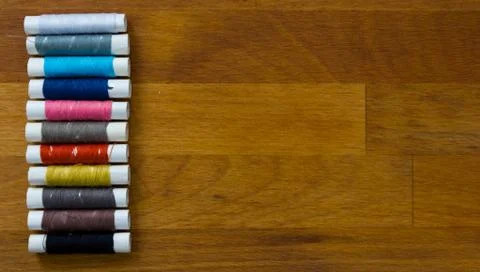 Sewing kit multicolor Stock Photos