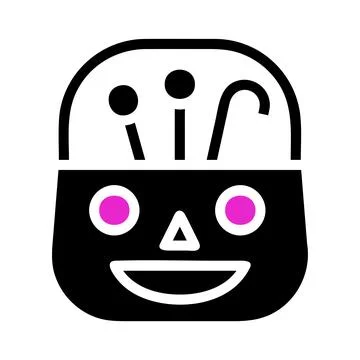 Sewing kit in a smiling face. Concept of creativity, craft, and hobby. Stock Illustration