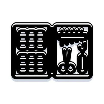 Sewing kit with thread spools, scissors, and needle 스톡 일러스트