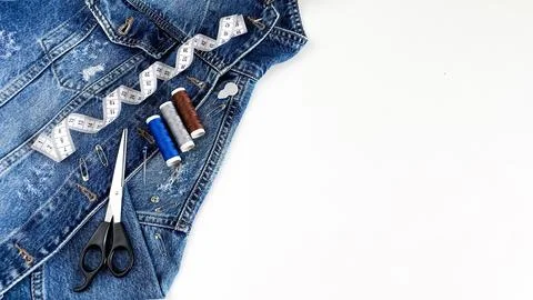 Sewing kit on a white background Stock Photos