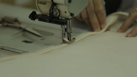 Sewing Leather Detail Stock Footage 100661145